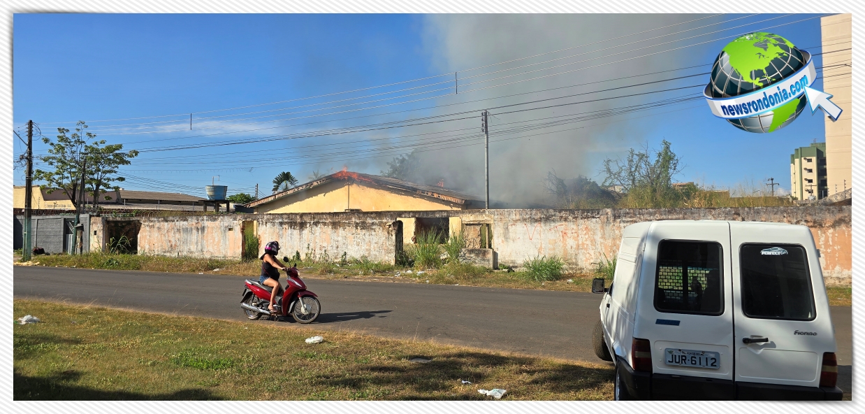 Incêndio em casa abandonada na rua Nicarágua em Porto Velho [VÍDEO] - News Rondônia
