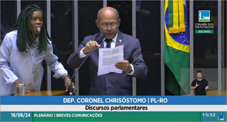 Deputada Carol Dartora do PT/PR faz ato obsceno durante discurso de Coronel Chrisóstomo na tribuna - News Rondônia