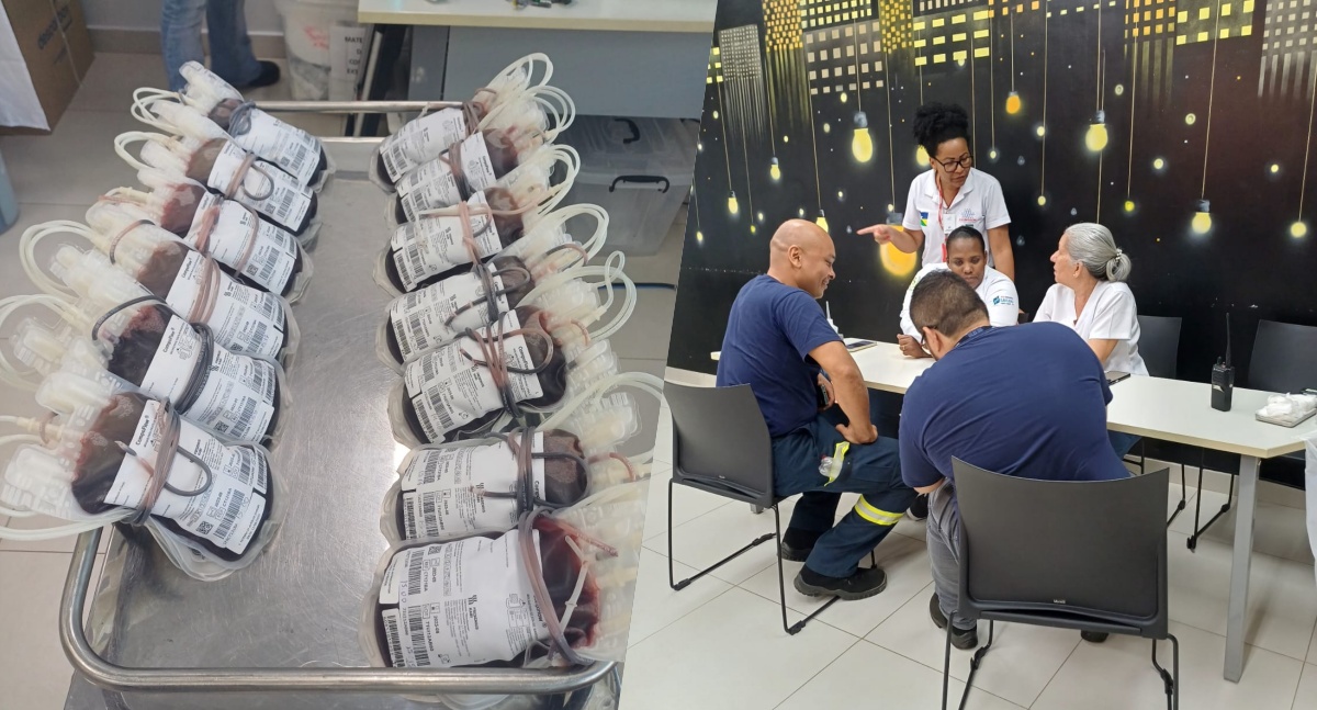 Campanha de doação de sangue da Fhemeron ganha reforço com Integrantes da Santo Antônio Energia
