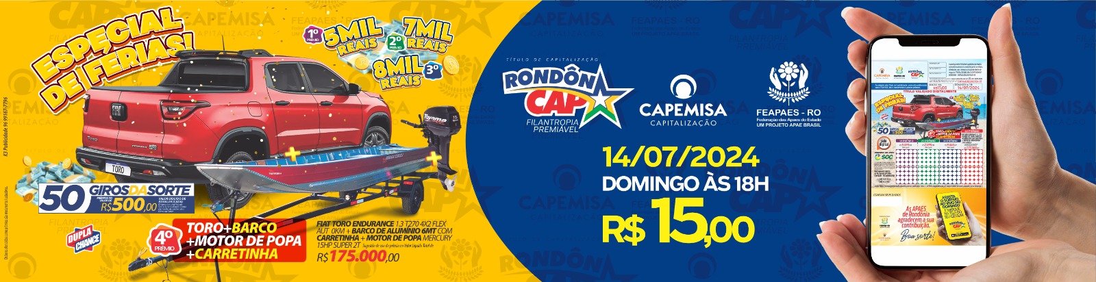 RondônCap sorteou 300 mil reais em prêmios no domingo, dia 07 - News Rondônia