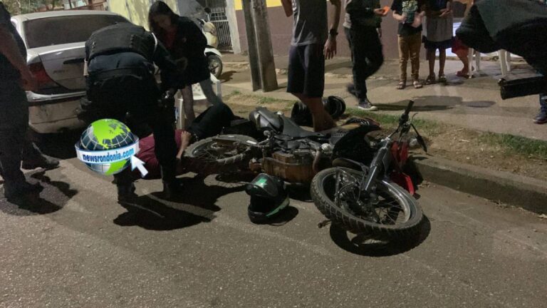Colisão entre motos deixa três feridos ao lado de igreja evangélica na zona sul - News Rondônia