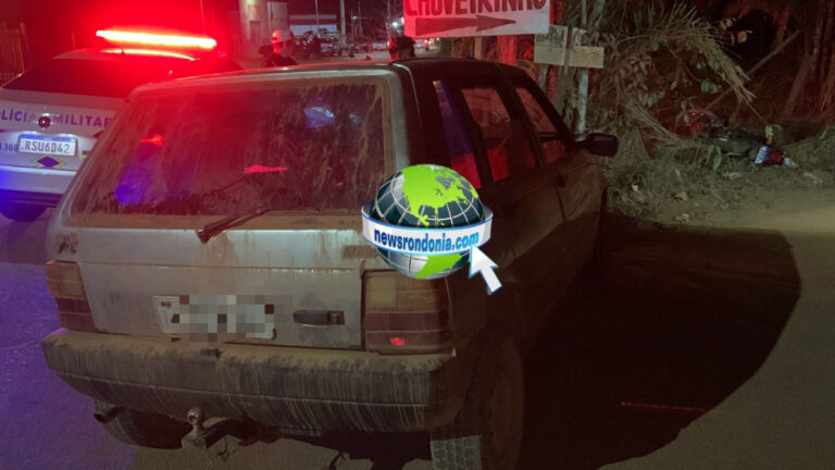 Motociclista vai parar no arame farpado em acidente com Fiat Uno - News Rondônia