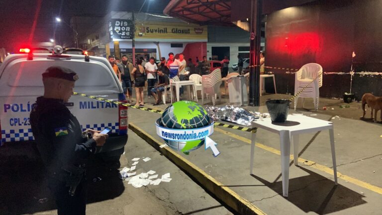 Câmera flagra assassinato a tiros em bar no centro de Porto Velho