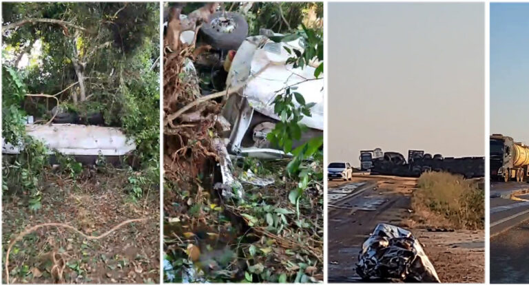 Acidente entre duas carretas causa uma morte e deixa BR-364 parcialmente interditada