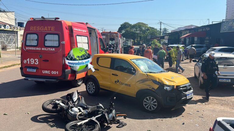 Motociclista fica ferido em grave acidente envolvendo carro