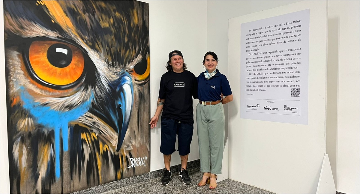 Aeroporto de Porto Velho recebe mostra visual 'Olhares', do artista rondoniense Elias Rabsk