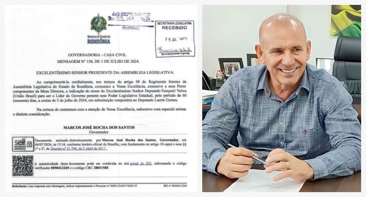 Marcos Rocha oficializa Ezequiel Neiva como Líder do Governo na Assembleia Legislativa - News Rondônia