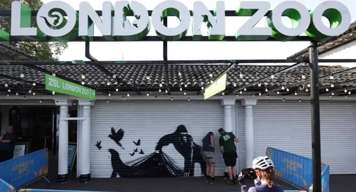 Mural de Banksy no zoológico de Londres retrata libertação de animais