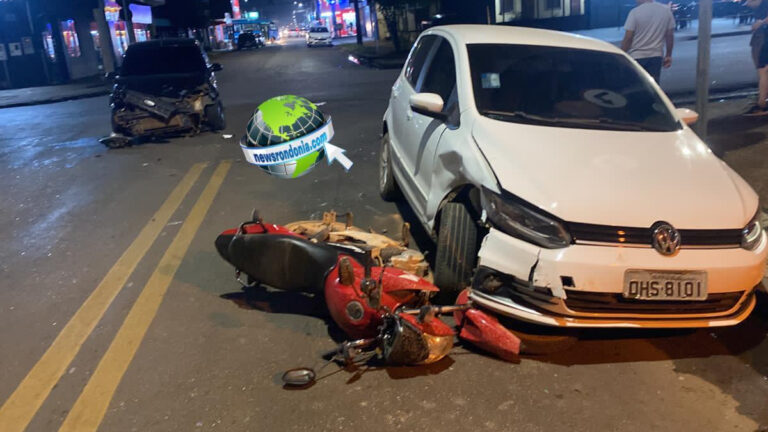 Acidente entre três veículos deixa passageira de moto ferida na Sucupira - News Rondônia
