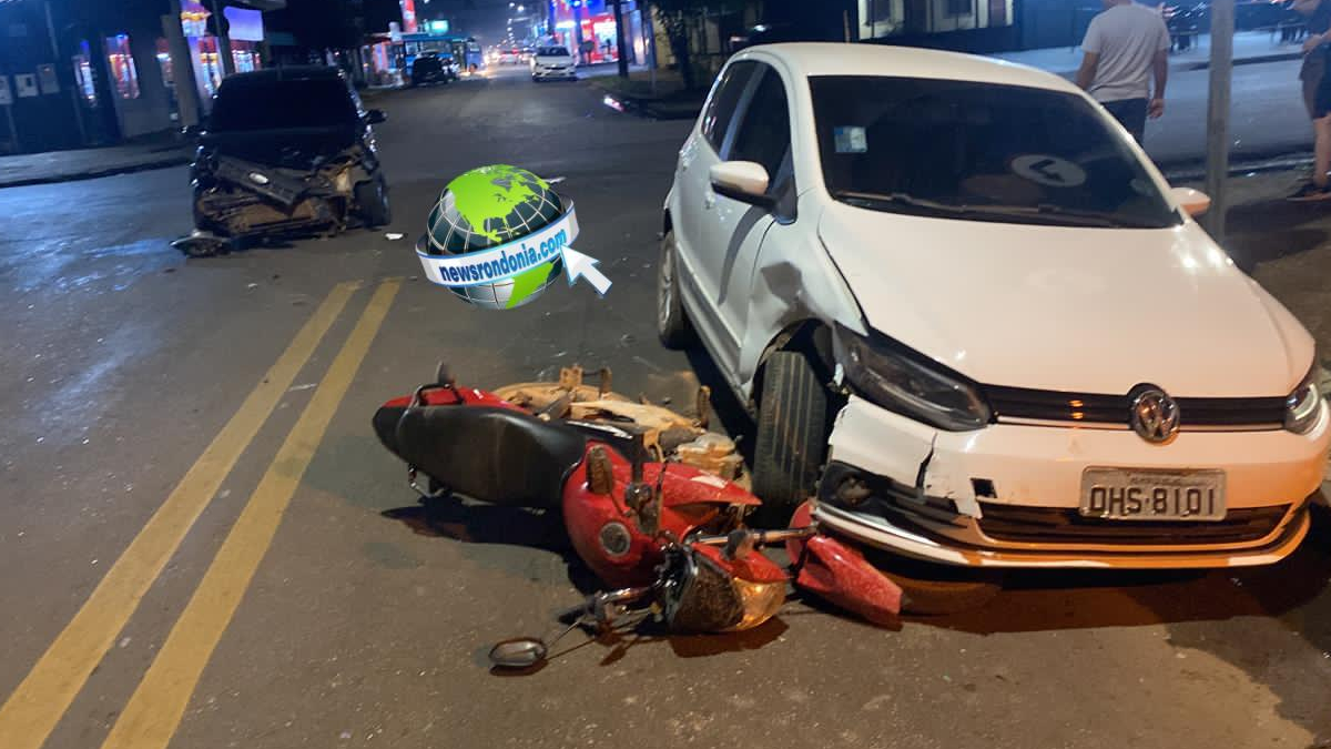 Acidente entre três veículos deixa passageira de moto ferida na Sucupira - News Rondônia