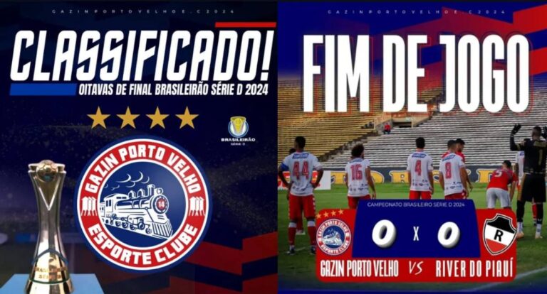 Gazin Porto Velho avança às oitavas do Brasileiro Série D após vencer o River-PI nas penalidades