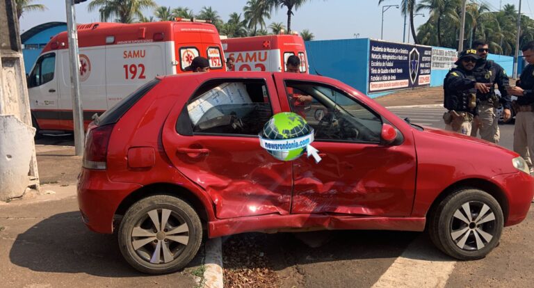 Motorista fica preso as ferragens em grave acidente na Jorge Teixeira