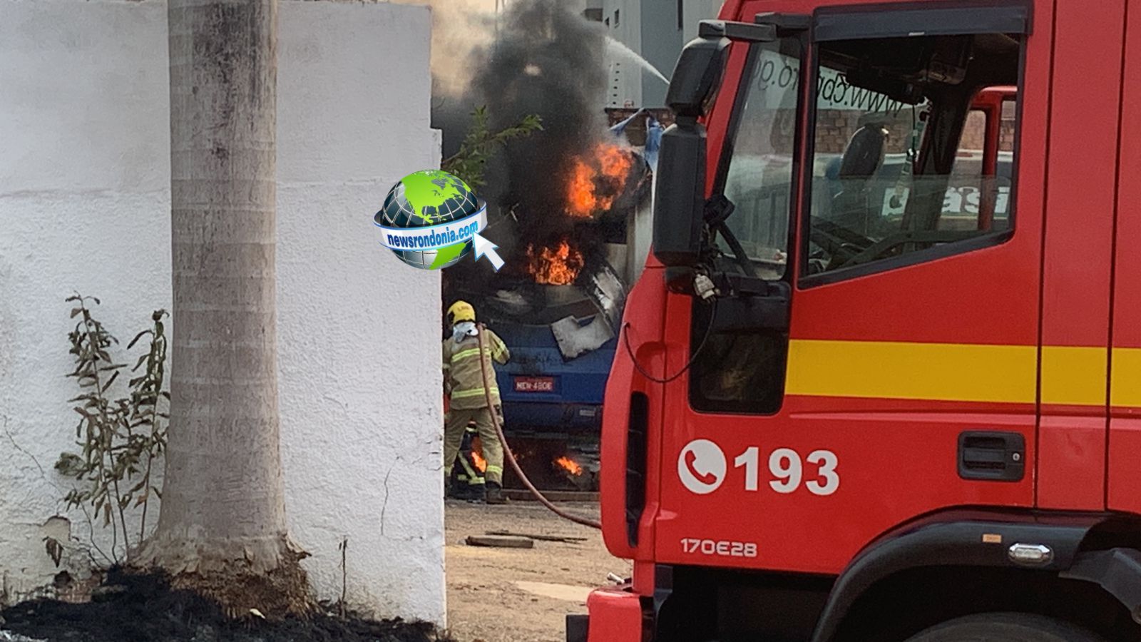 Garagem é atingida por incêndio e vários ônibus são destruídos em Porto Velho