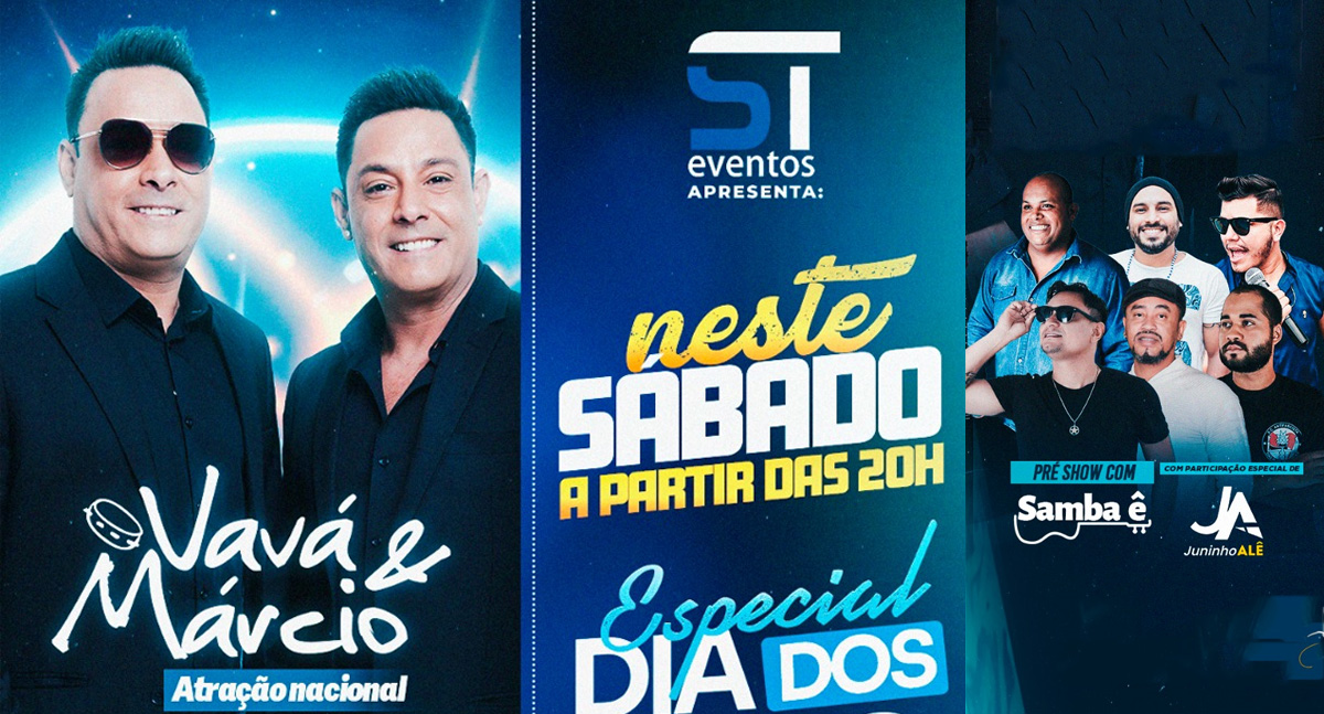 FESTA DOS PAIS - Sábado tem show dos gêmeos do pagode, Vavá e Márcio, no Mercado Cultural de Pvh