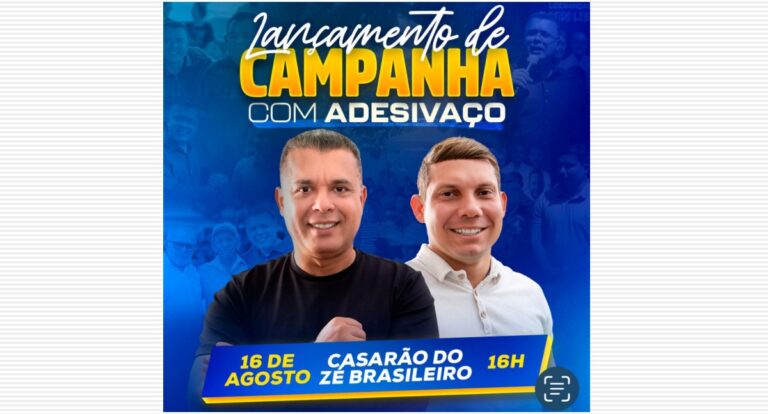 GRANDE ADESIVAÇO: Marcélio Brasileiro, vice e vereadores da coligação farão lançamento de candidatura com adesivaço nesta sexta