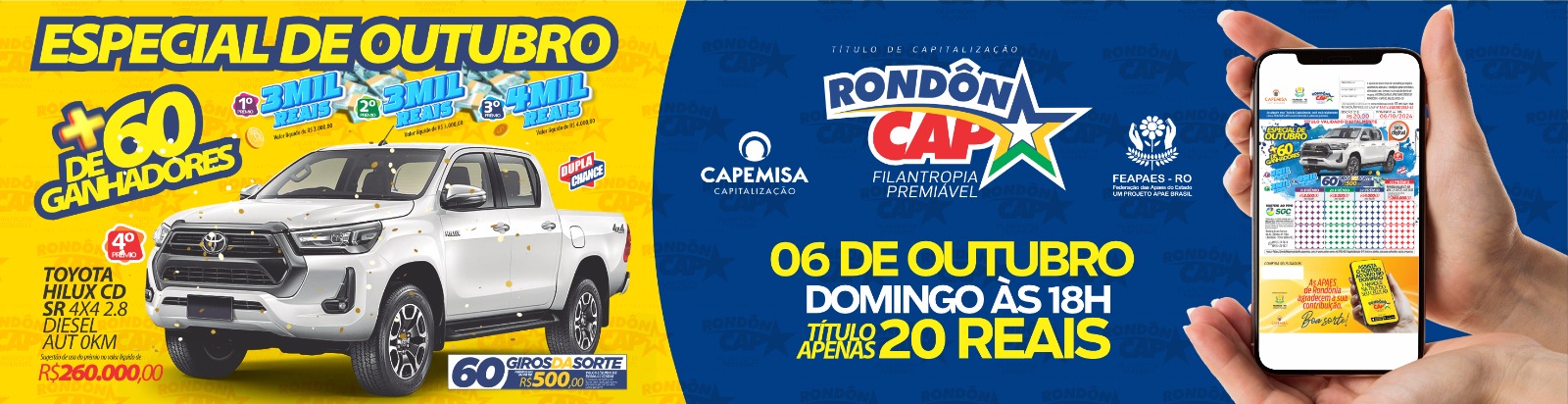 RondônCap de domingo, dia 29, sorteou mais de 100 mil reais em prêmios - News Rondônia