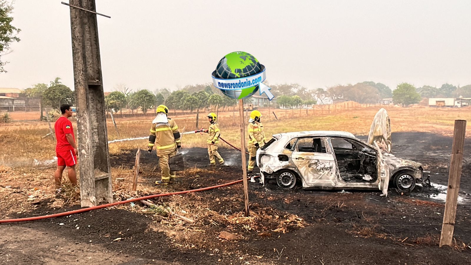 Homem é atacado a tiros e tem carro incendiado enquanto plotava veículos para candidato - News Rondônia