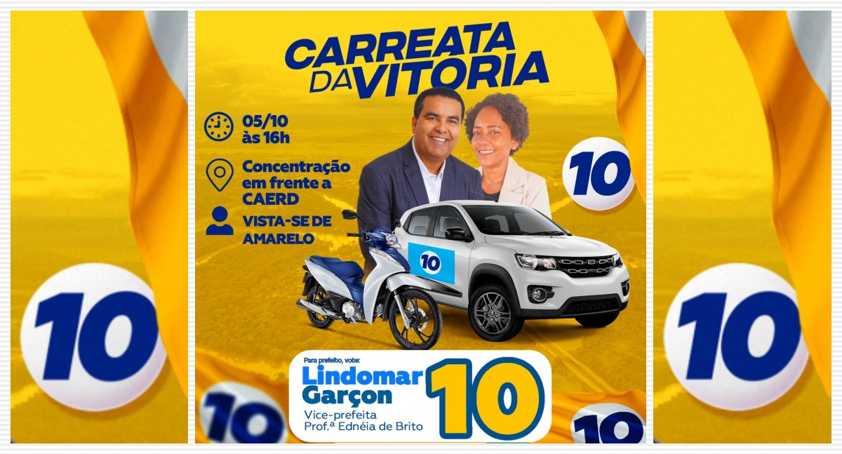 Lindomar Garçon programa grande carreata para o proximo Sábado, 5 de Outubro