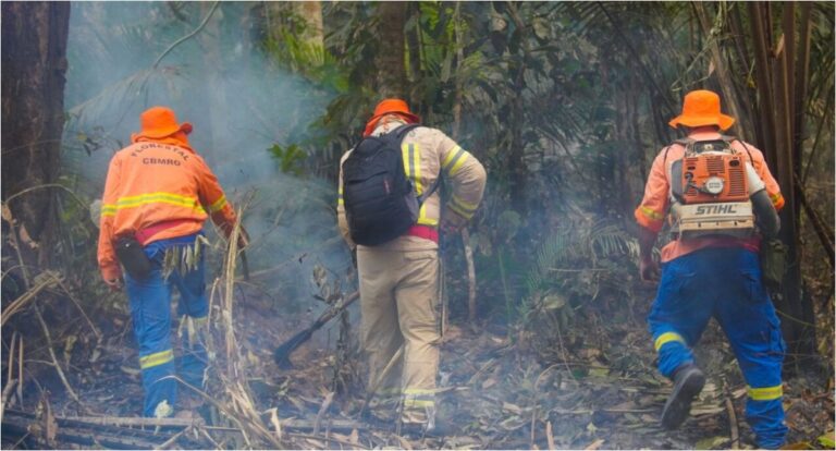 Pontos de reativação de incêndios são combatidos no Parque Guajará-Mirim na Operação Temporã 1