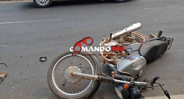 Colisão entre carro e moto deixa motociclista ferido, em Ji-Paraná