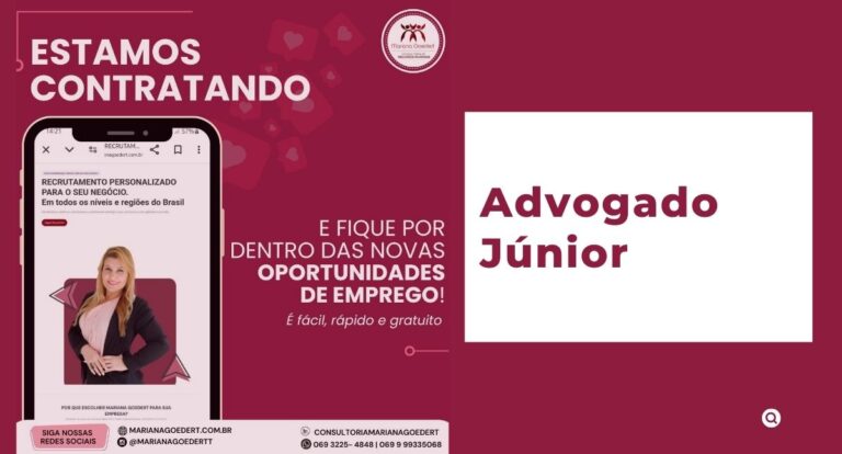 Oportunidade de Emprego: Advogado Júnior - News Rondônia
