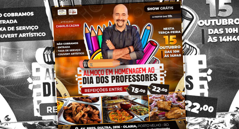MERCADO CULTURAL - Terça tem almoço especial e show de Charlis Cazan em homenagem ao Dia Dos Professores - News Rondônia
