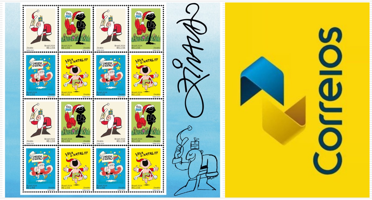 Correios lança emissão comemorativa de Natal com ilustrações de Ziraldo