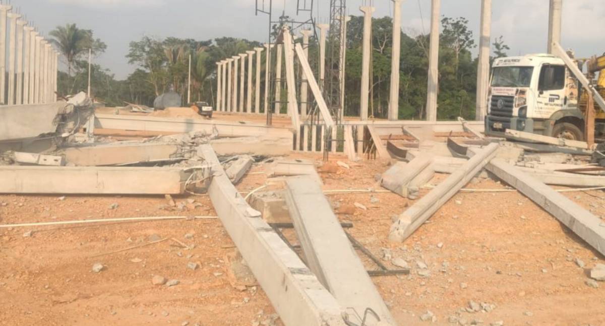 Dois operários morrem após desabamento de estrutura de concreto