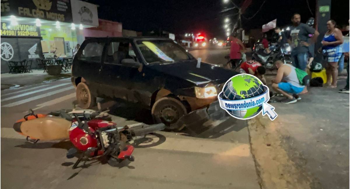 Motorista de Uno faz conversão em estacionamento e causa grave acidente com motocicleta na zona sul - News Rondônia