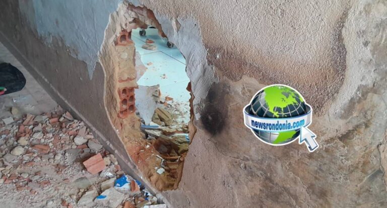 Bandidos fazem buraco na parede e usam maçarico para invadir agência bancária em Porto Velho