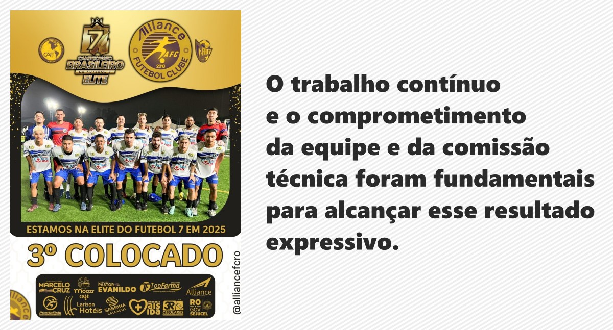 Alliance Futebol Clube conquista vaga na elite do Futebol 7 nacional - News Rondônia