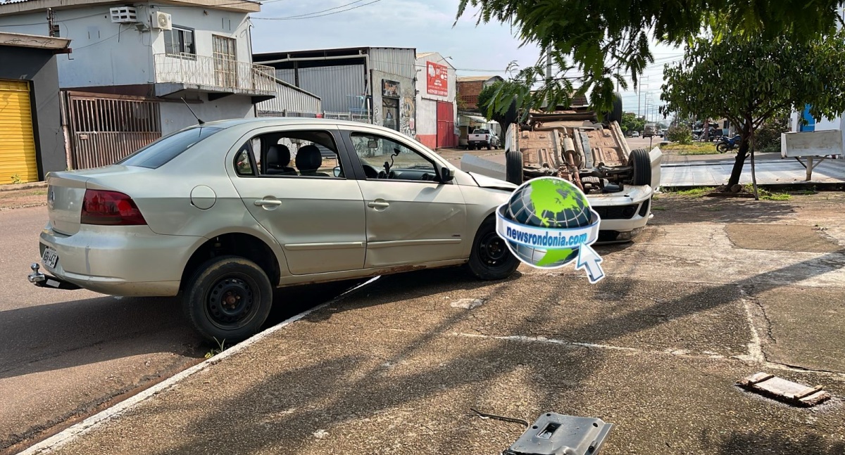 Argo capota em colisão com Voyage no bairro Nova Porto Velho - News Rondônia