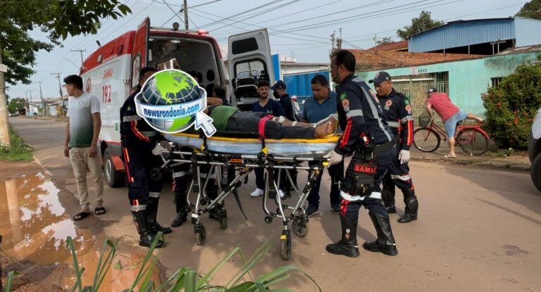 Batida entre duas motos deixa vítima em estado grave na zona leste