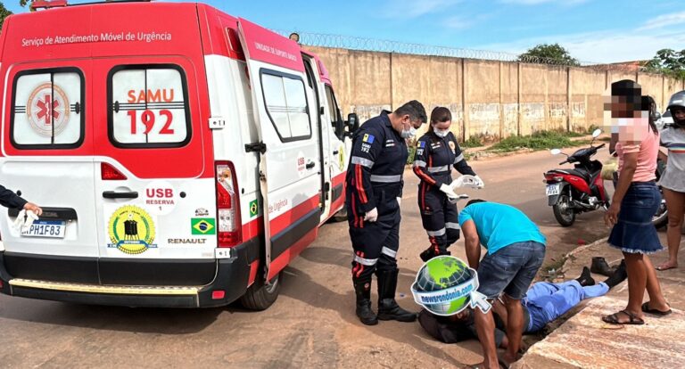 Motociclista sofre grave acidente na zona leste