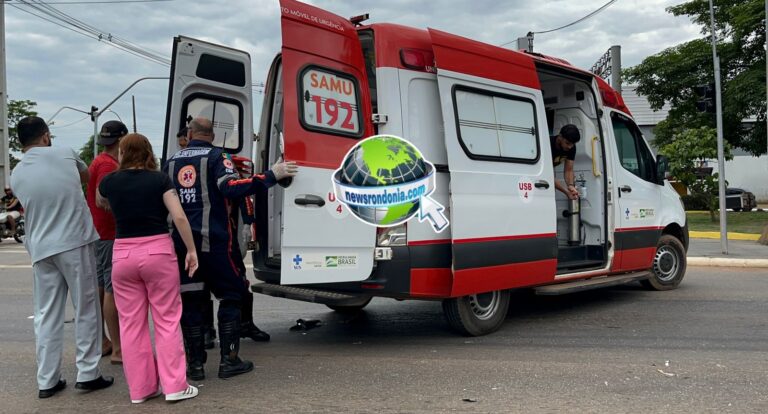 Motociclista sofre grave acidente na Avenida Jorge Teixeira