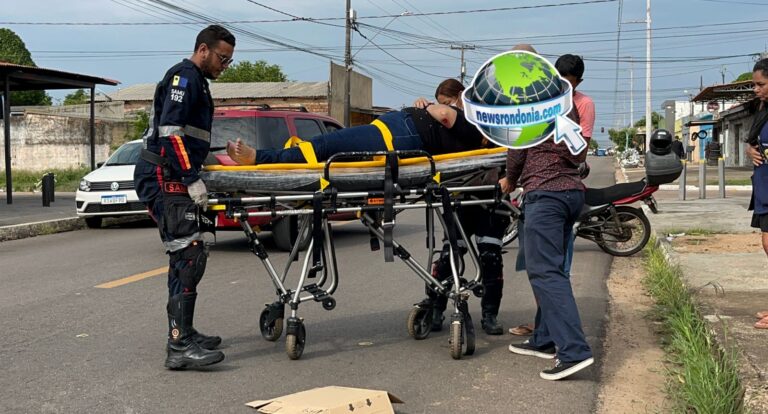 Fio de internet solto na via derruba motociclista na zona leste