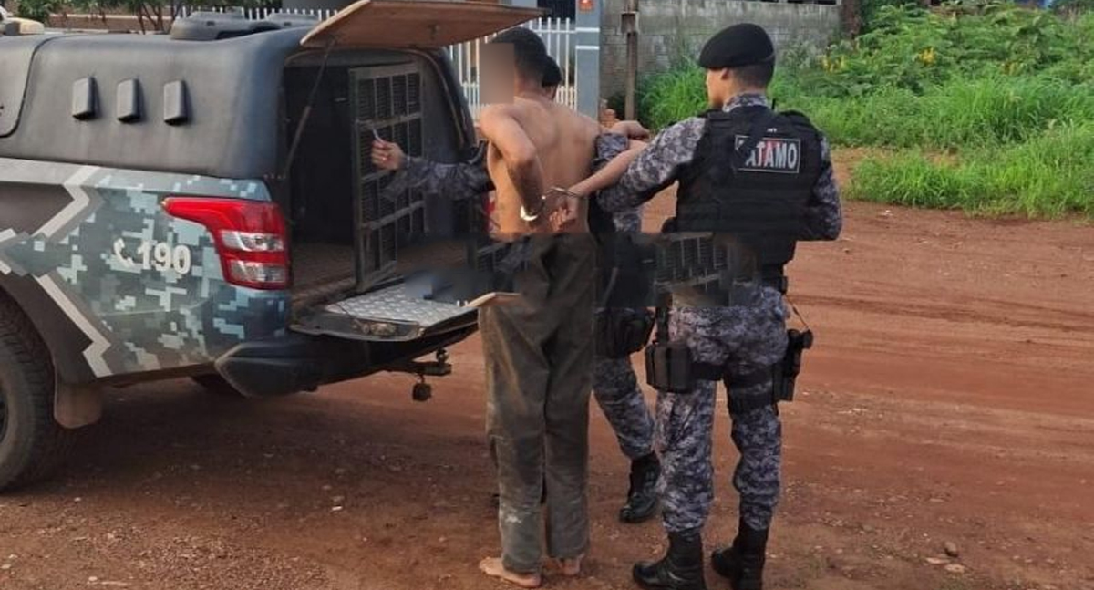 Acusado de crime de roubo é preso pela Polícia Militar, em Rolim de Moura