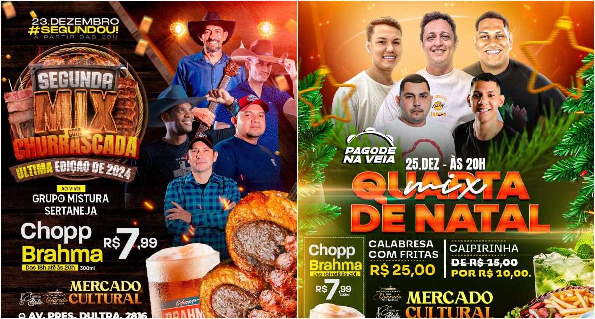 MERCADO CULTURAL - Hoje tem Segunda Mix Com Churrascada; e na terça almoço Natalino - News Rondônia