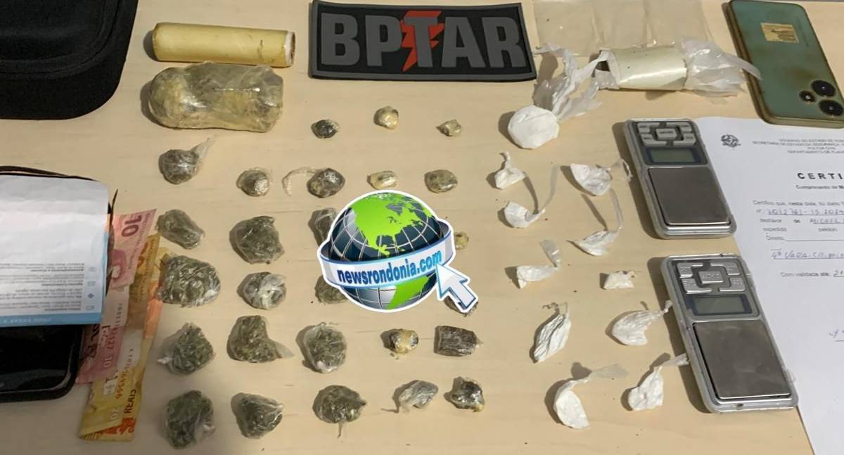 BPTAR prende “Mano sem Simpatia do CV” e comparsa com drogas em Porto Velho - News Rondônia