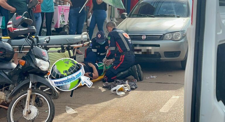 Mulher quebra a perna em batida entre três veículos na zona sul