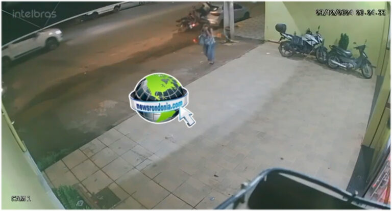 Câmera registra motociclista sofrendo acidente durante fuga da PM