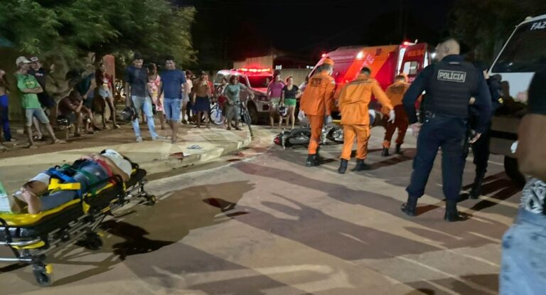 Casal fica gravemente ferido em colisão com caminhão no setor 07