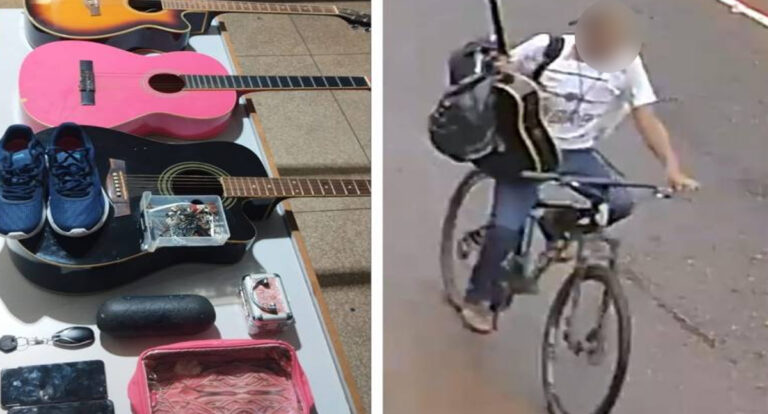 Dupla é presa com instrumentos musicais furtados, em Vilhena