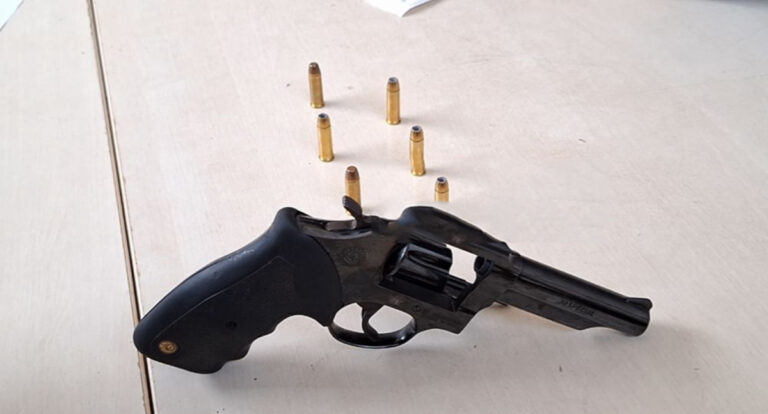 Condutor colide em residência e é preso por porte ilegal de arma de fogo