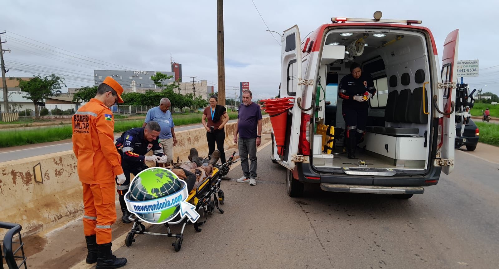 Motociclista é derrubado por carreta na BR-364 em Porto Velho