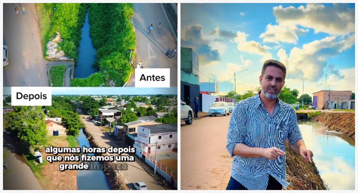 Léo Moraes destaca limpeza em canal, mas lamenta a falta de zelo por parte dos moradores - News Rondônia