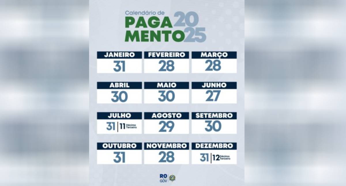 Governo de RO divulga calendário de pagamento para 2025, garantindo transparência e planejamento para servidores - News Rondônia Governo de RO divulga calendário de pagamento para 2025, garantindo transparência e planejamento para servidores - News Rondônia