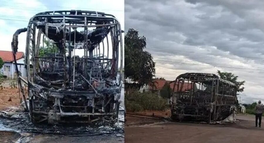 Ônibus e caminhão são incendiados no interior de Rondônia