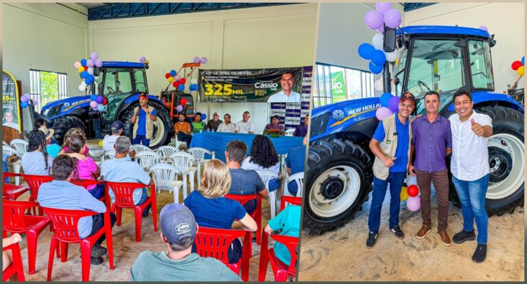 Deputado Cássio Gois entrega trator equipado para fortalecer agricultura familiar em Rolim de Moura