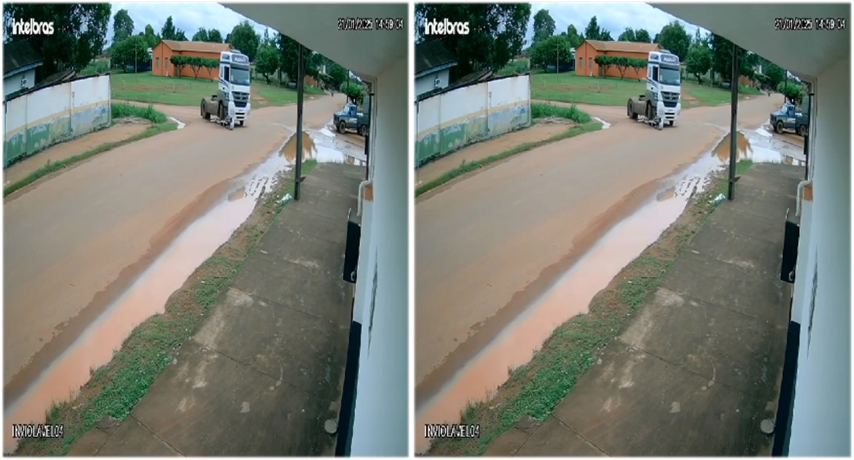 Vídeo: Carreta atropela e arrasta ciclista em Guajará-Mirim